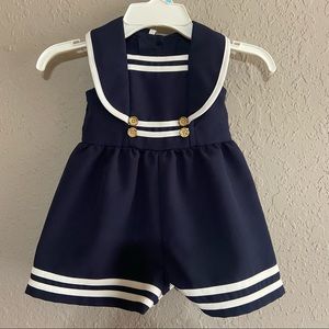 Bonnie Baby 18mths Navy Sailor Infant Dress